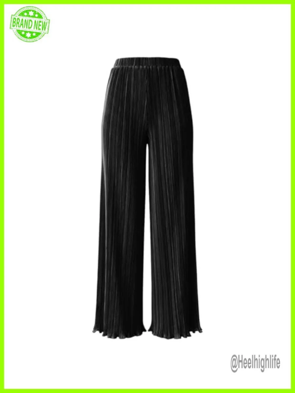 Satin Silk Pants Women Flowy Palazzo Wide Leg Pleated High Rise Casual